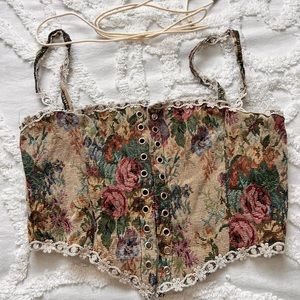 VINTAGE lace up corset size SMALL